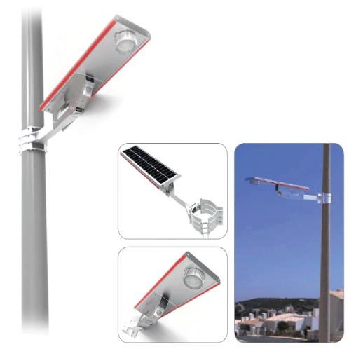 Solar rechargeable street light. Booth duct