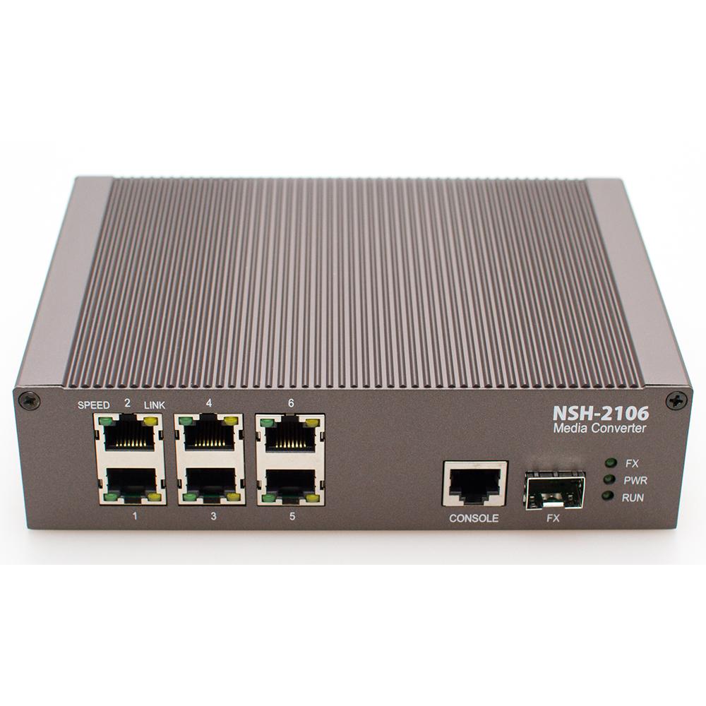 NSH-2108 converts from UTP to optic signal and connect remote networks