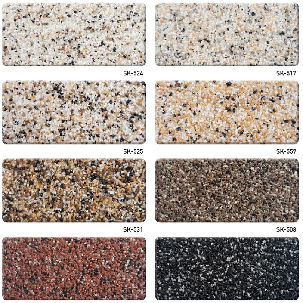 Plastering Stone finishing material that produces a marble effect such as granite and gauze stone