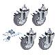 full image 4inch Heavy Duty Caster, All Swivel 1/2-13UNC1 Stem Caster with Side Locking and Rubber Plastic