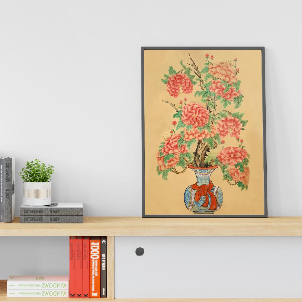 Korean Folk Art Frameless Art Print, minhwa drawing Korean art poster for home  decoration_'Morando'