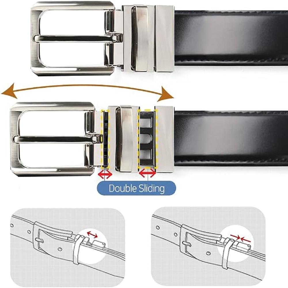 LineFit Men's Belt_Casual Dress Classic Jean Adjustable Automatic Stretch Buckle T01 Nickel (Sizes 2