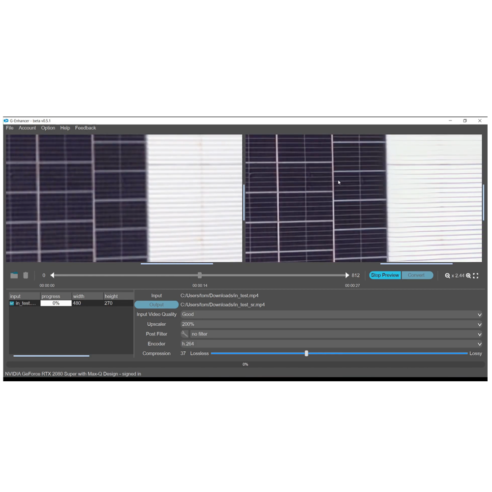 Artificial Intelligence based video enhacing and upscaling package for Windows and Mac