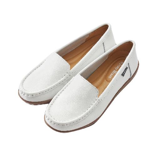 Cushioned Basic Daily Women Comfort Loafers / White, 250