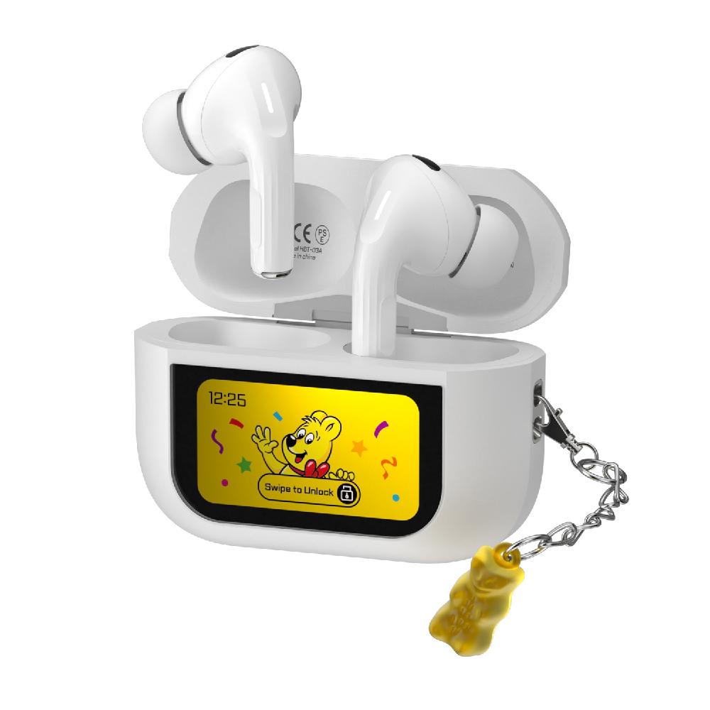 Haribo LCD Touch Display Wireless Bluetooth Earphones with Noise Cancellation ANC & ENC Earbuds