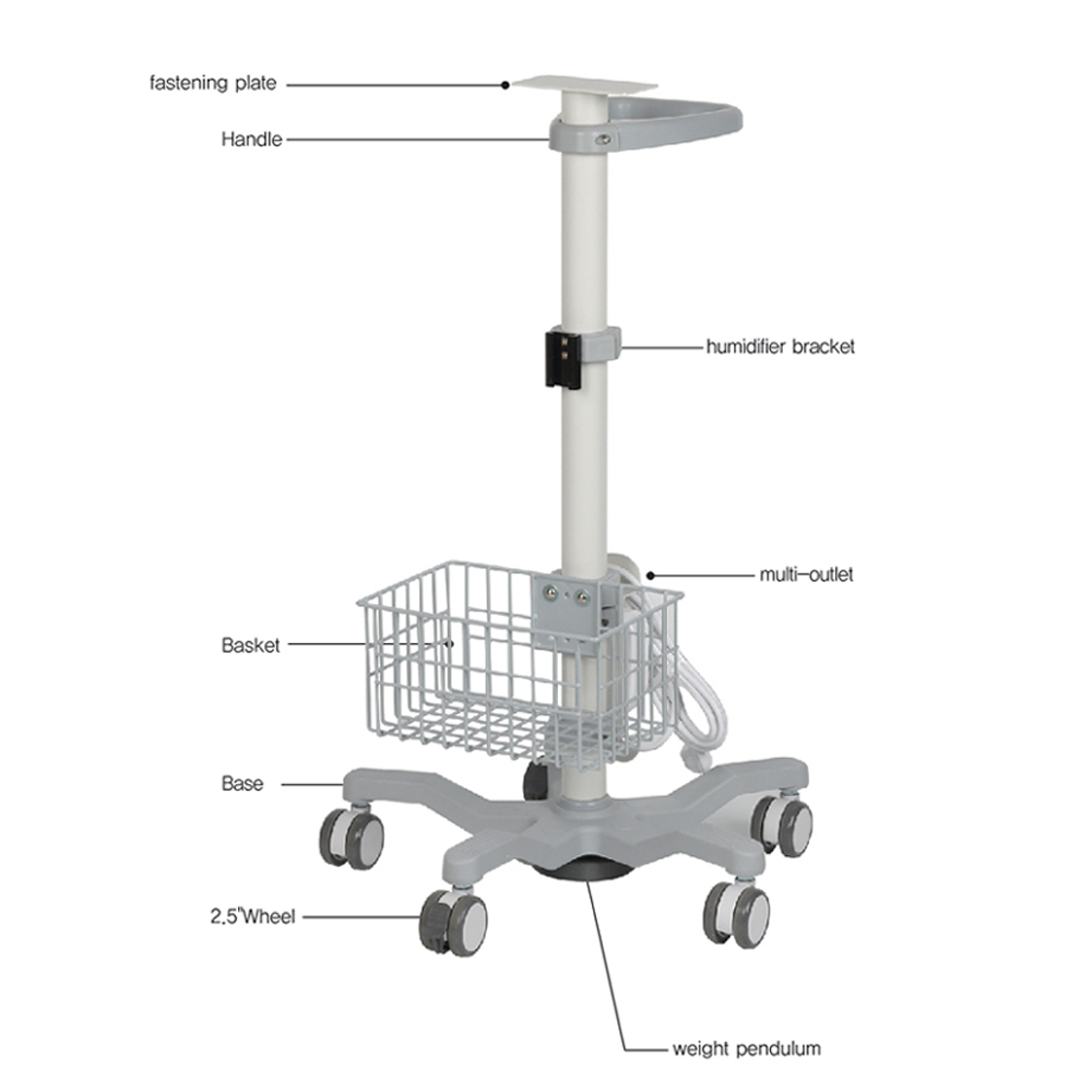 Medical Patient Mobile Monitor Stand Patient Monitor Roll With Stand Rolling Stand For Patient Moni